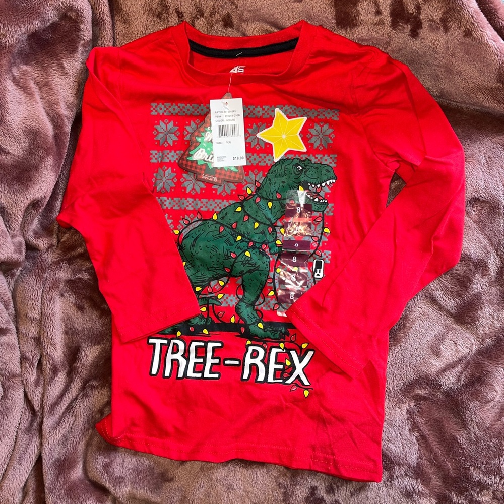 American Dream Red Tree-Rex Long Sleeve Tee